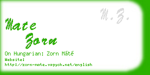 mate zorn business card